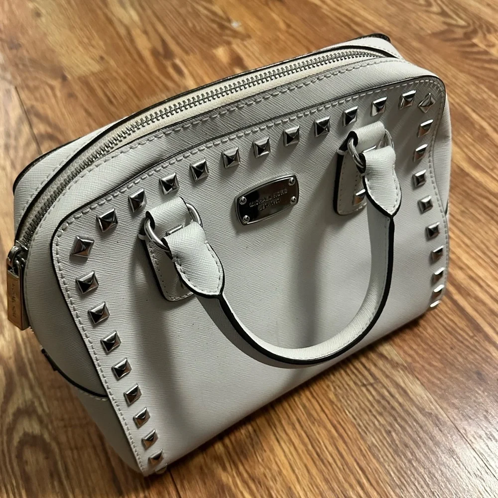 Michael Kors Leather Mini Studded Sandrine Satchel